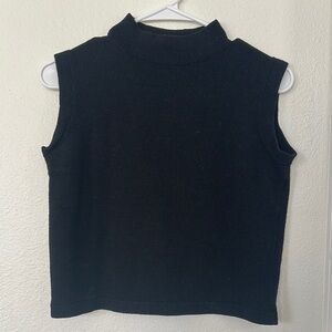 Black Sleeveless Mock Neck Top